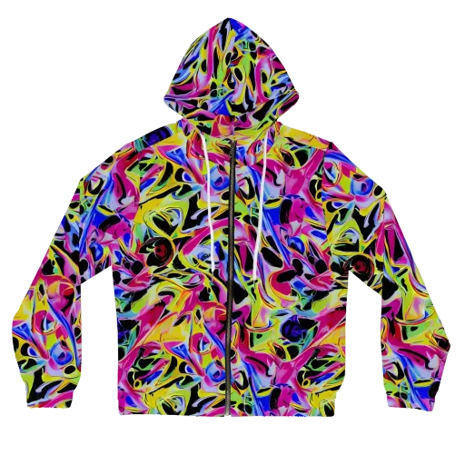 Pulse of Color on a Women's Full-Zip Hoodie
