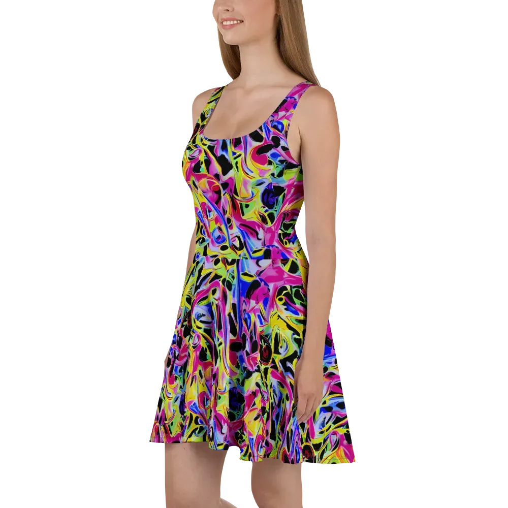 Pulse of Color on Skater Dress — Left