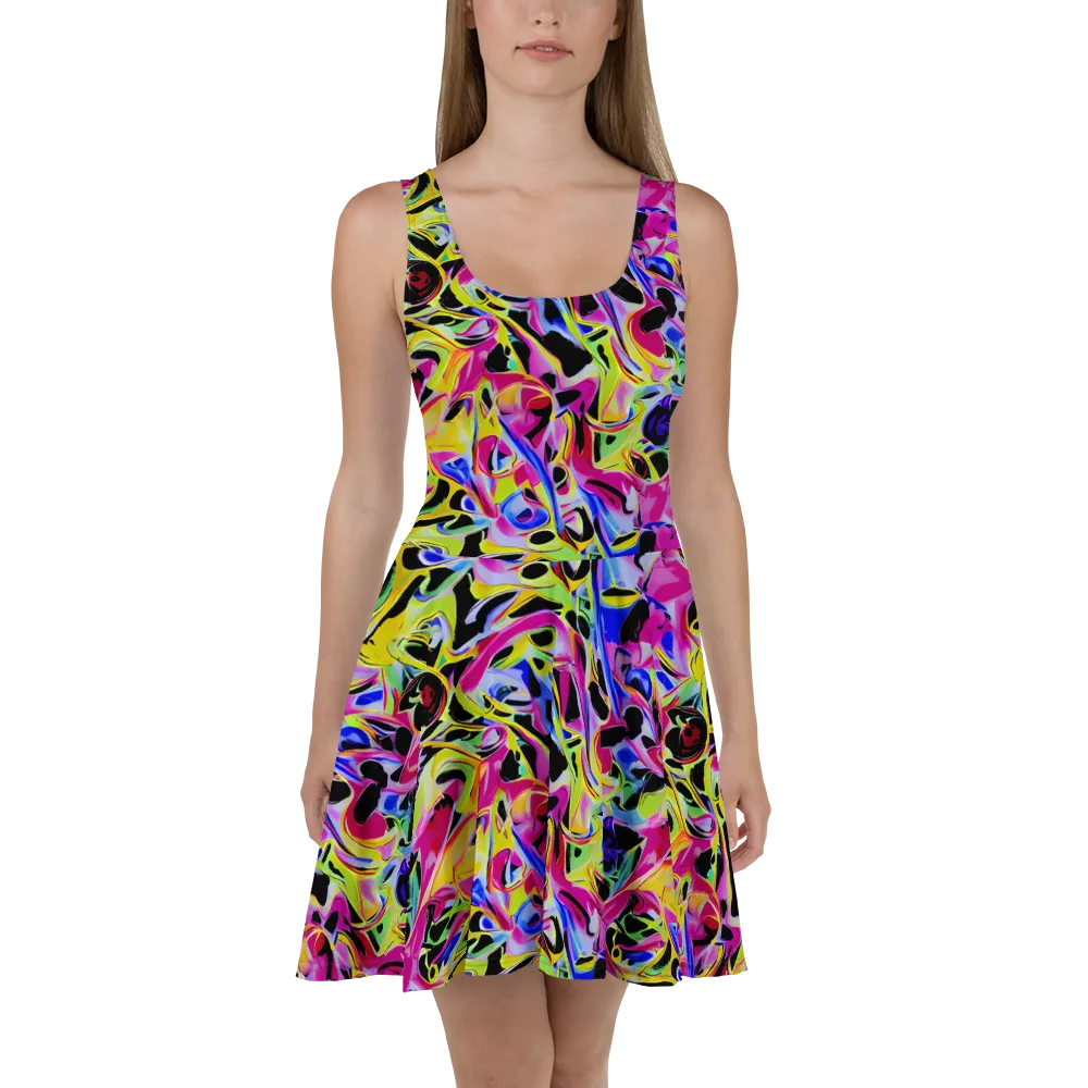 Pulse of Color on Skater Dress — Front