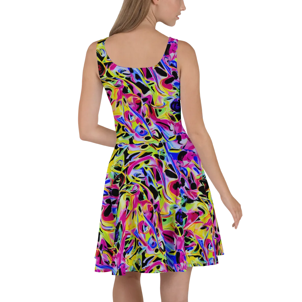 Pulse of Color on Skater Dress — Back
