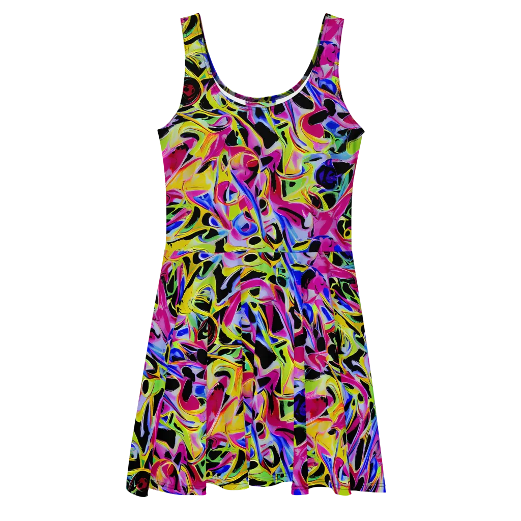 Pulse of Color on Skater Dress — Front