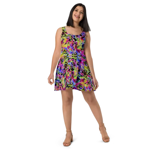 Pulse of Color on a Skater Dress