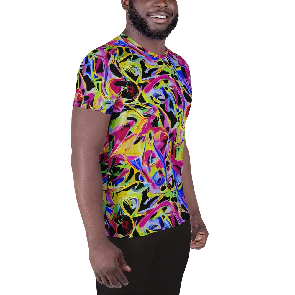 Pulse of Color on Men's Athletic T-Shirt — Right