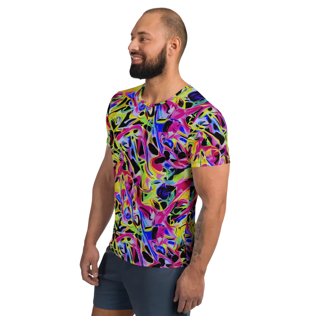 Pulse of Color on Men's Athletic T-Shirt — Left