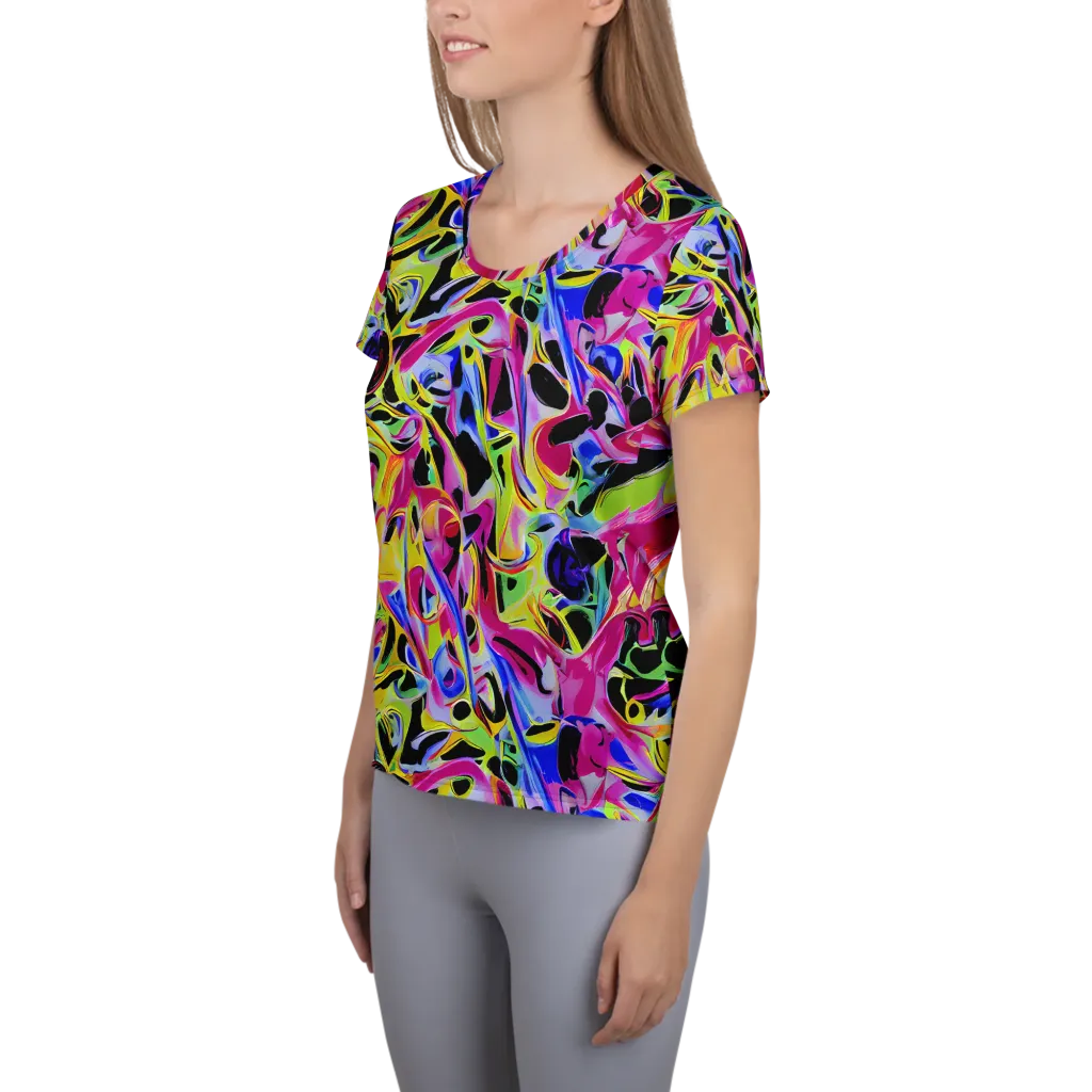 Pulse of Color on Women's Athletic T-Shirt — Left