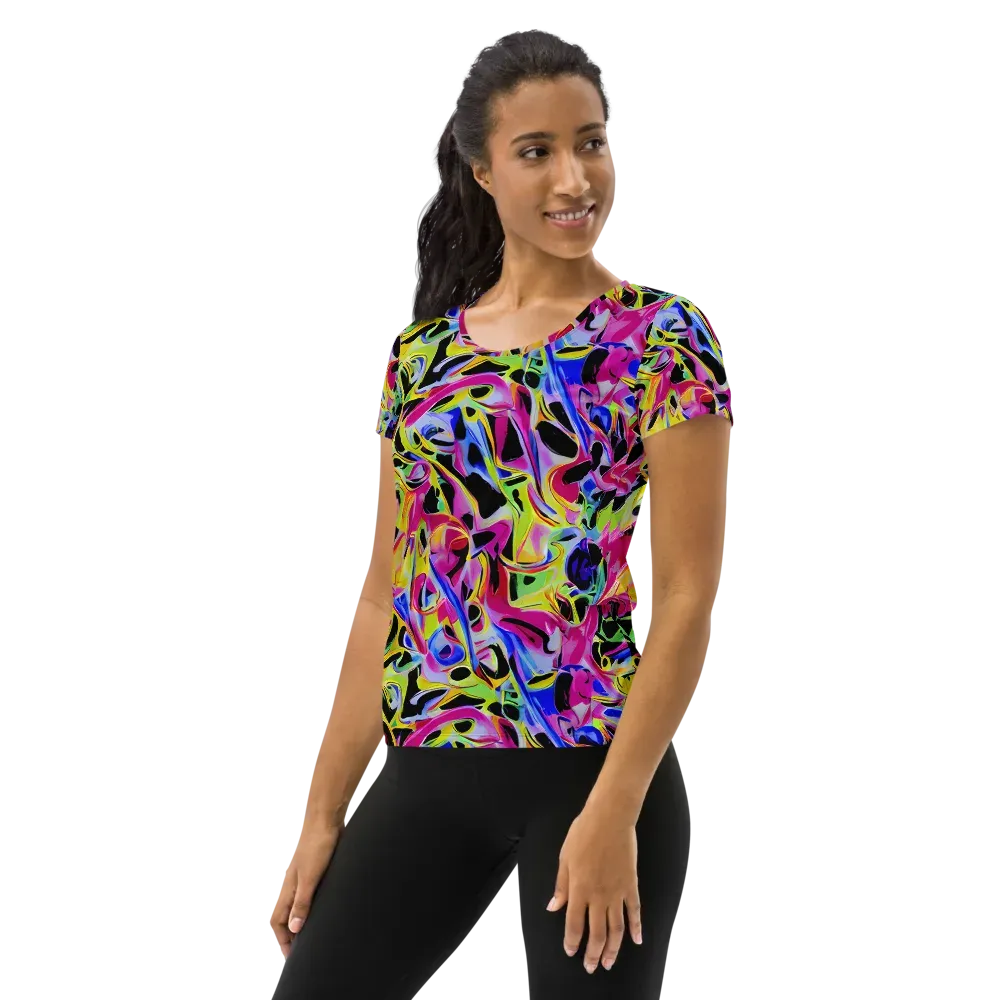 Pulse of Color on Women's Athletic T-Shirt — Left