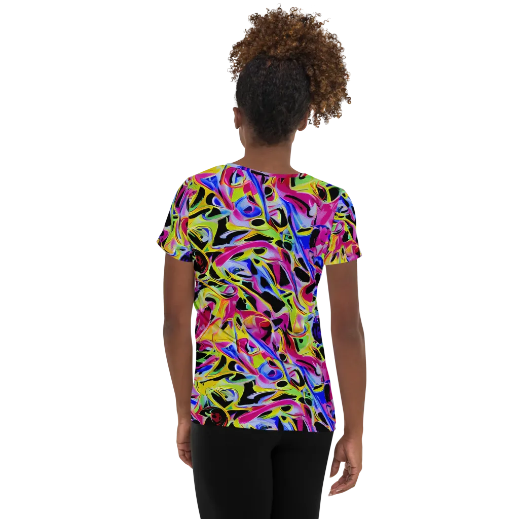 Pulse of Color on Women's Athletic T-Shirt — Back