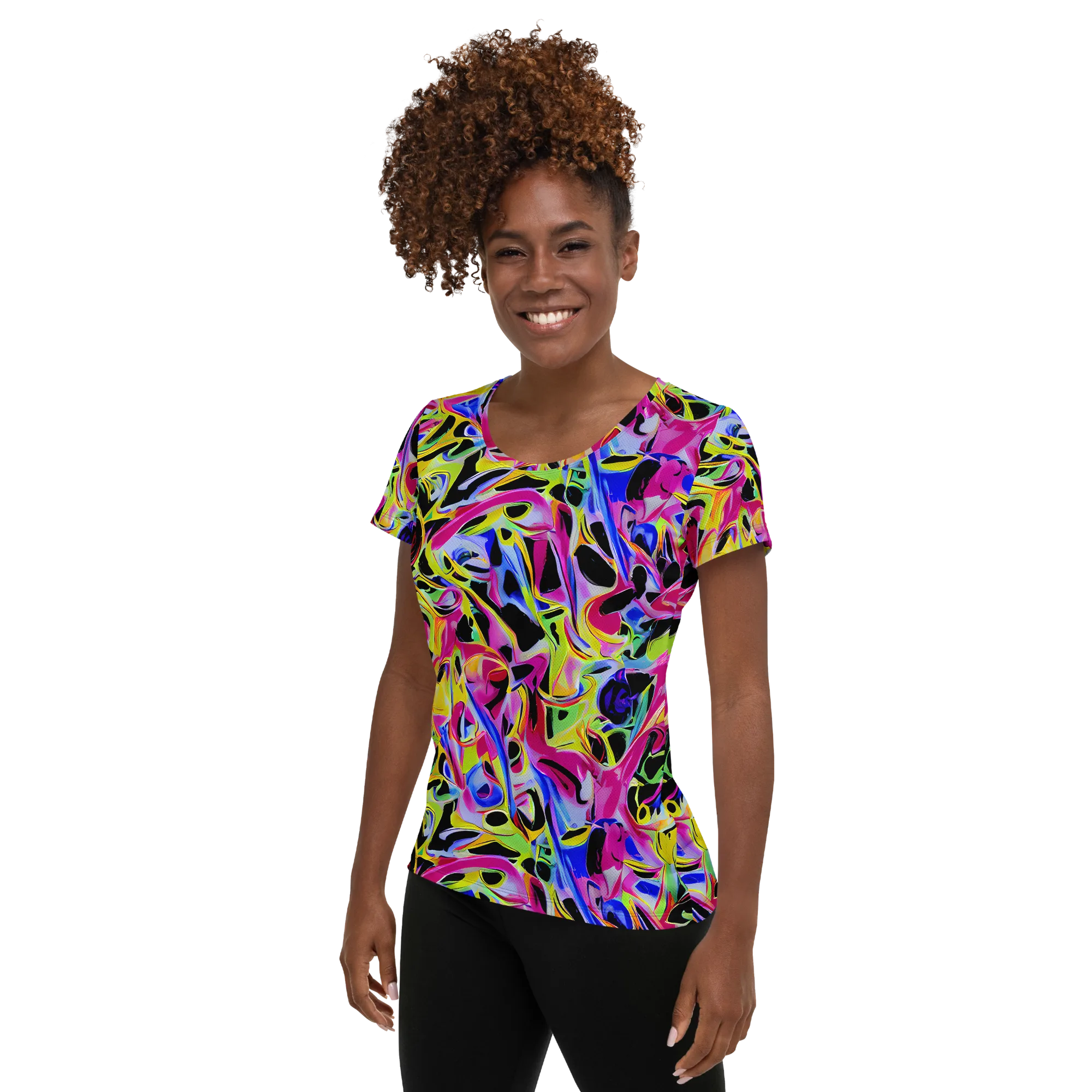 Pulse of Color on Women's Athletic T-Shirt — Left