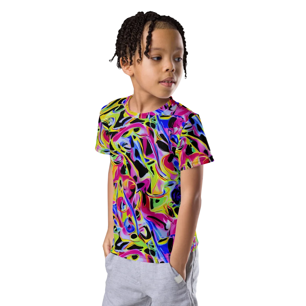 Pulse of Color on Kids Crew Neck T-Shirt — Left Front