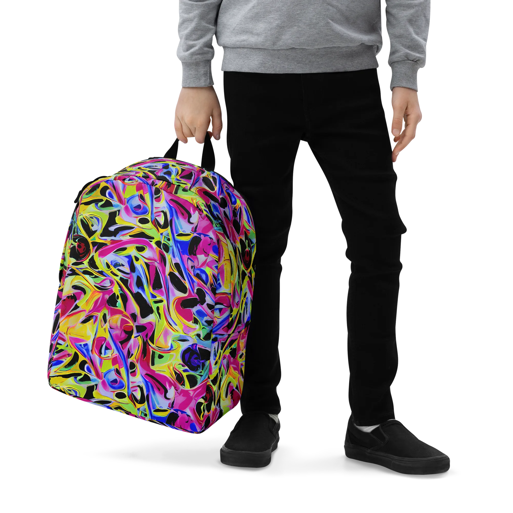Pulse of Color on Minimalist Backpack — Zoomed-in