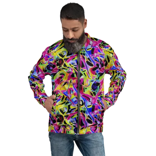 Pulse of Color on a Bomber Jacket