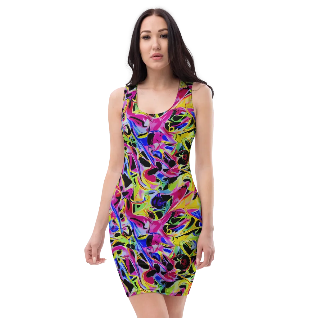 Pulse of Color on Bodycon Dress — Front