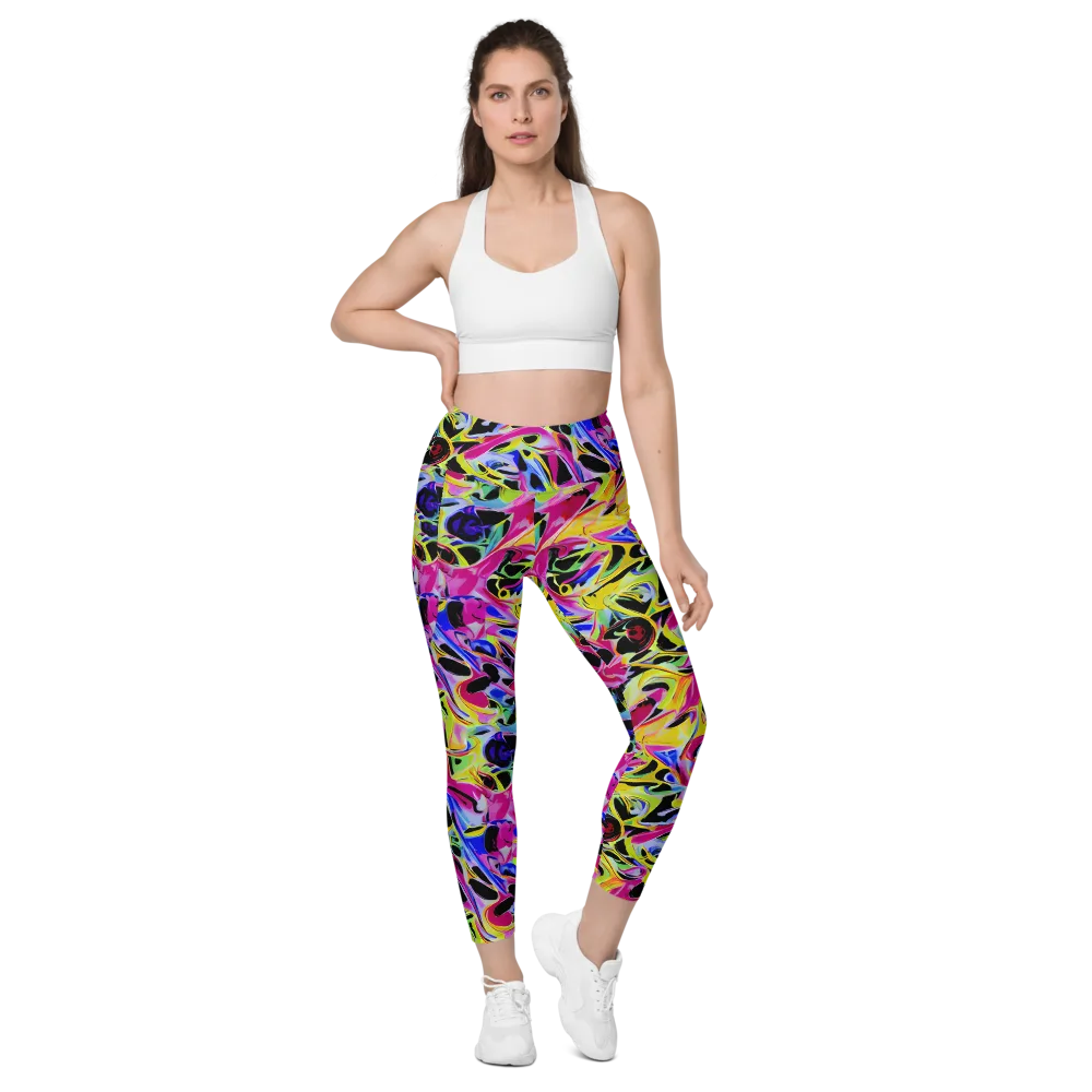 Pulse of Color on Leggings with Pockets — Front