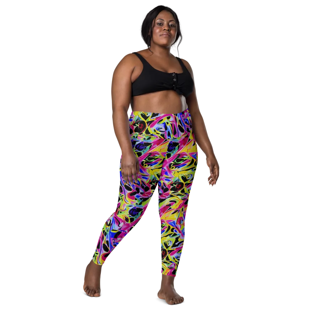 Pulse of Color on Leggings with Pockets — Front
