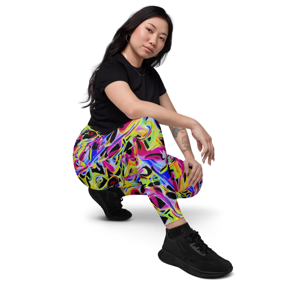 Pulse of Color on Leggings with Pockets — Right Front