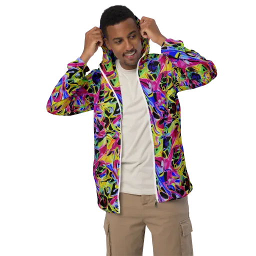 Pulse of Color on a Men's Windbreaker