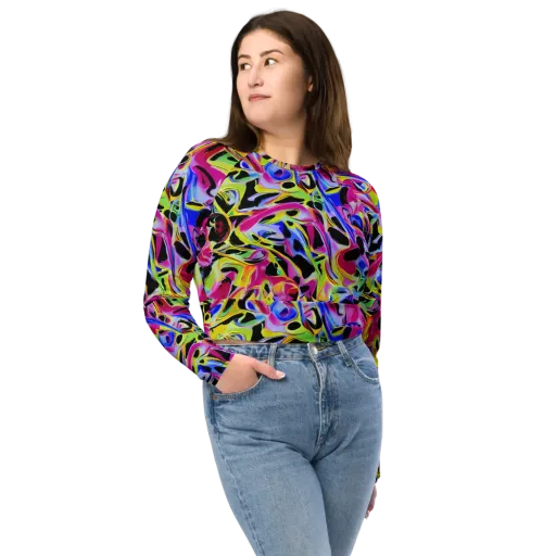 Pulse of Color on a Long Sleeve Crop Top