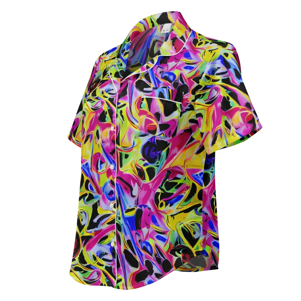Pulse of Color on Women's Short Sleeve Pajama Top — Left Front