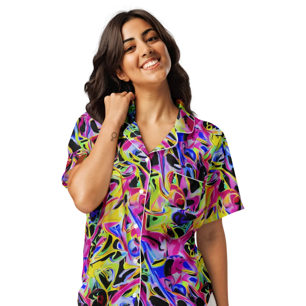 Pulse of Color on Women's Short Sleeve Pajama Top — Front