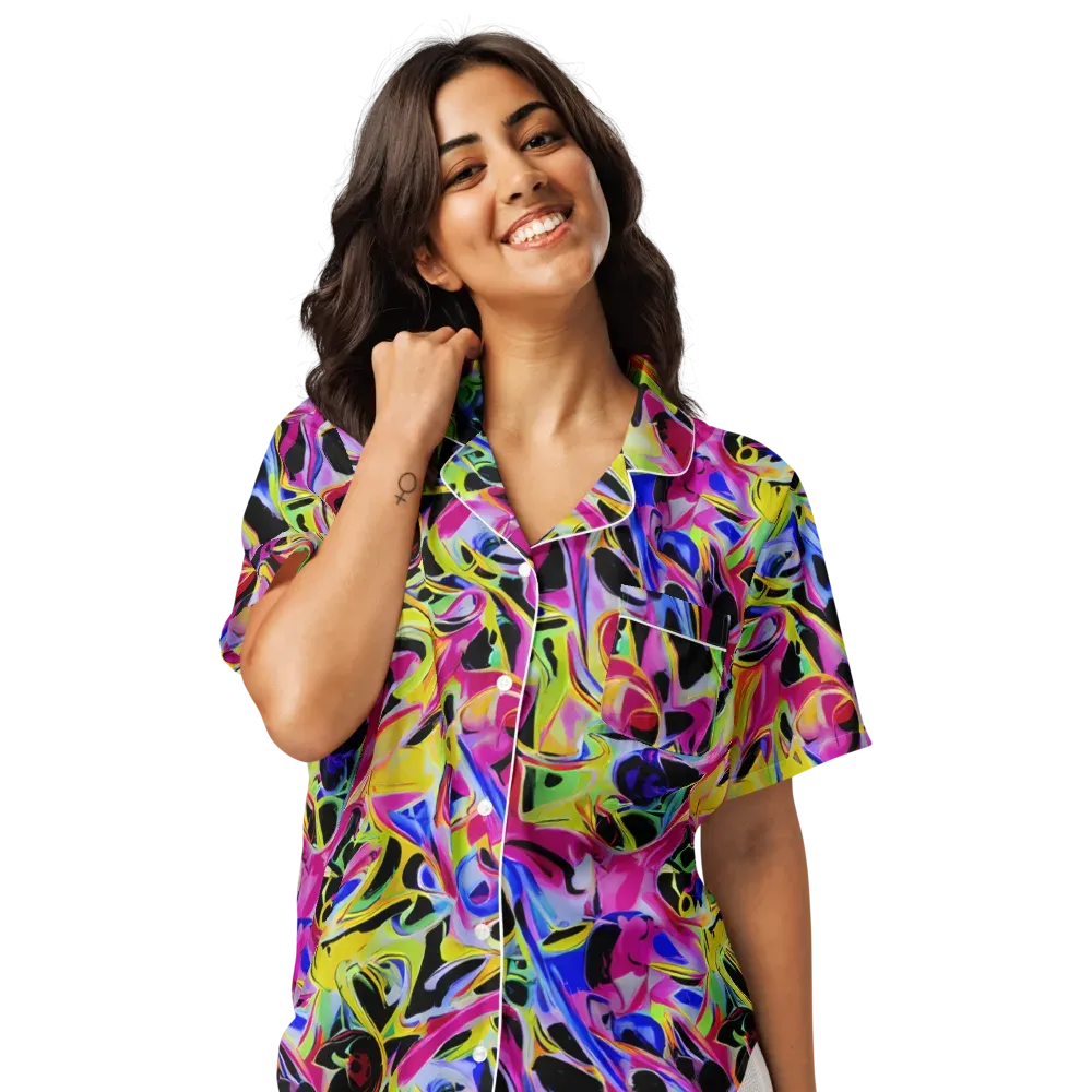 Pulse of Color on Women's Short Sleeve Pajama Top — Front