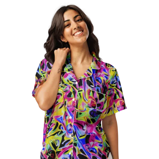 Pulse of Color on a Women's Short Sleeve Pajama Top