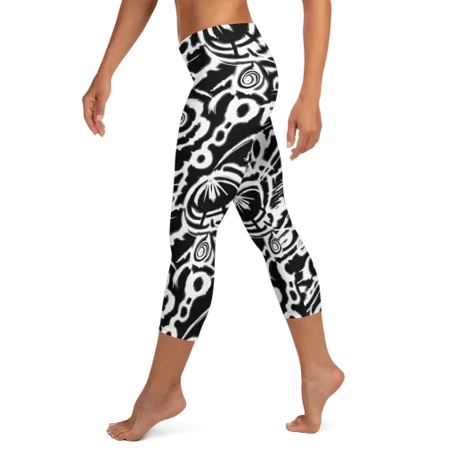Abstract Undertow on a Capri Leggings