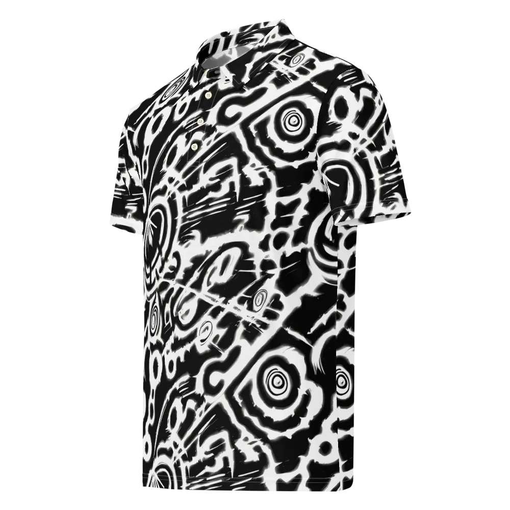 Abstract Undertow on Men's Slim Fit Polo Shirt — Left Front