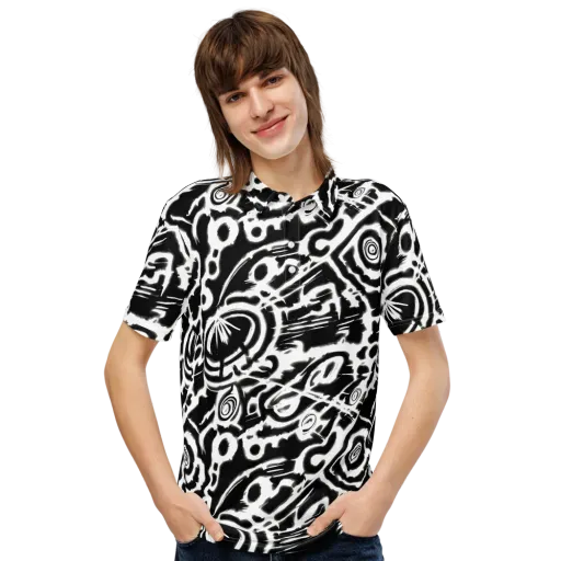 Abstract Undertow on a Men's Slim Fit Polo Shirt