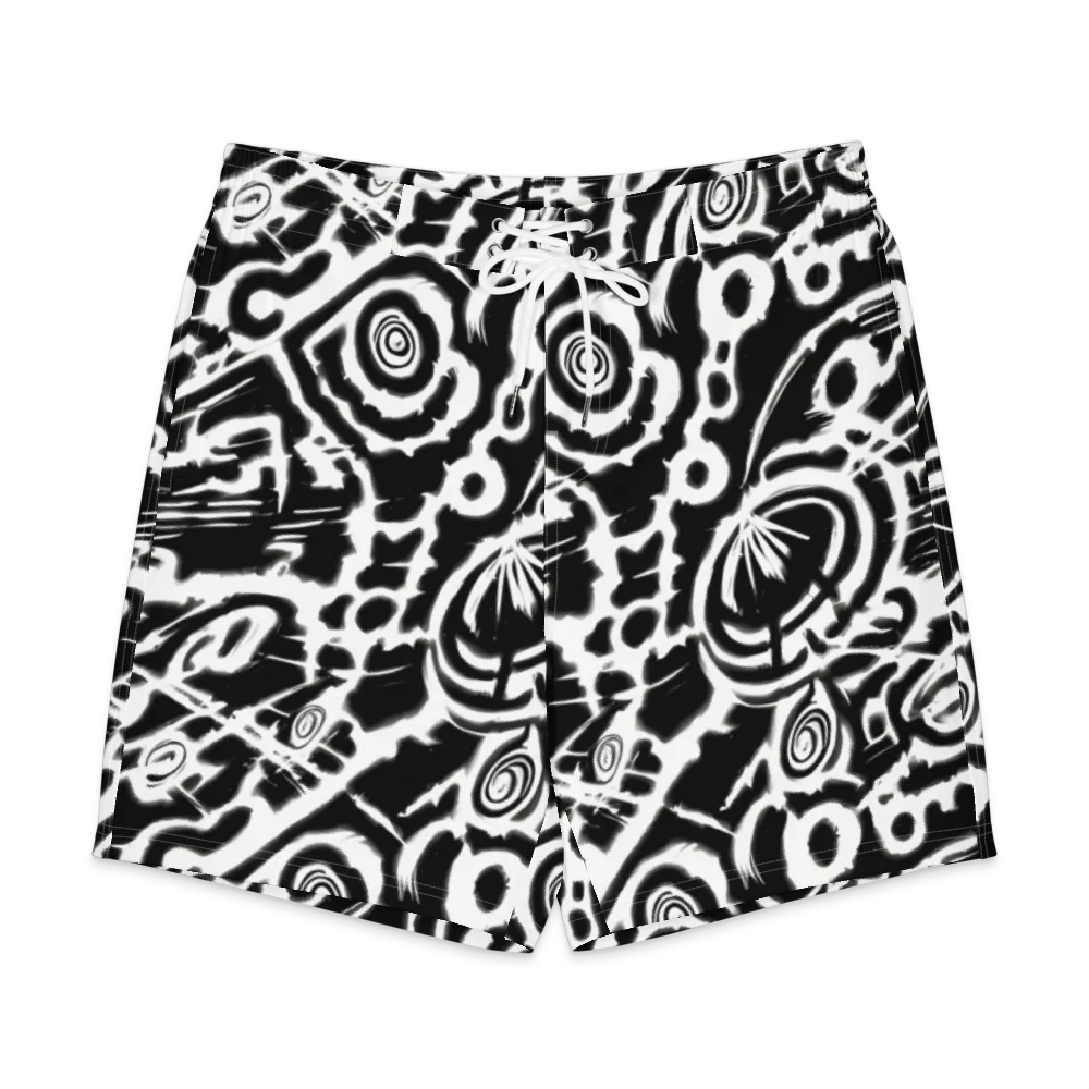 Abstract Undertow on Men's Board Shorts — Front