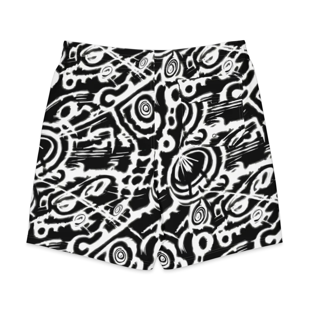 Abstract Undertow on Men's Board Shorts — Back