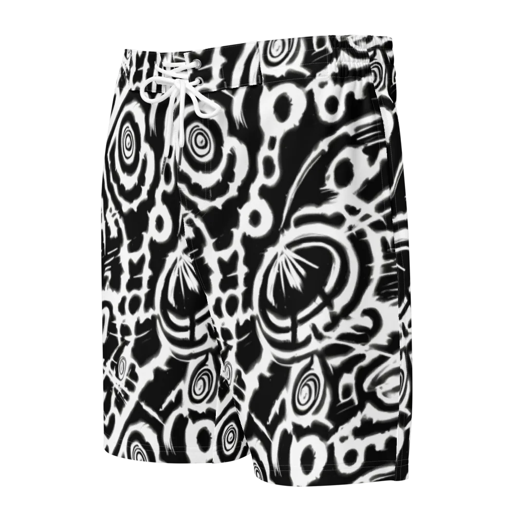 Abstract Undertow on Men's Board Shorts — Front