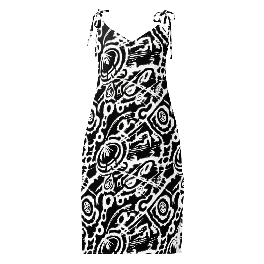Abstract Undertow on Slip Dress — Front