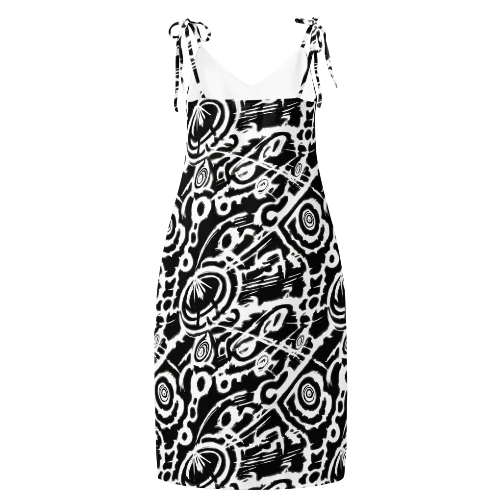 Abstract Undertow on Slip Dress — Back