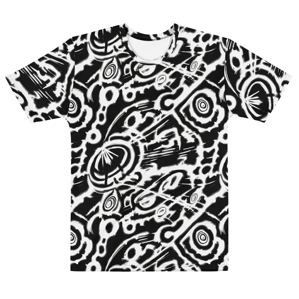 Abstract Undertow on Men's Cotton Crew Neck T-Shirt — Front