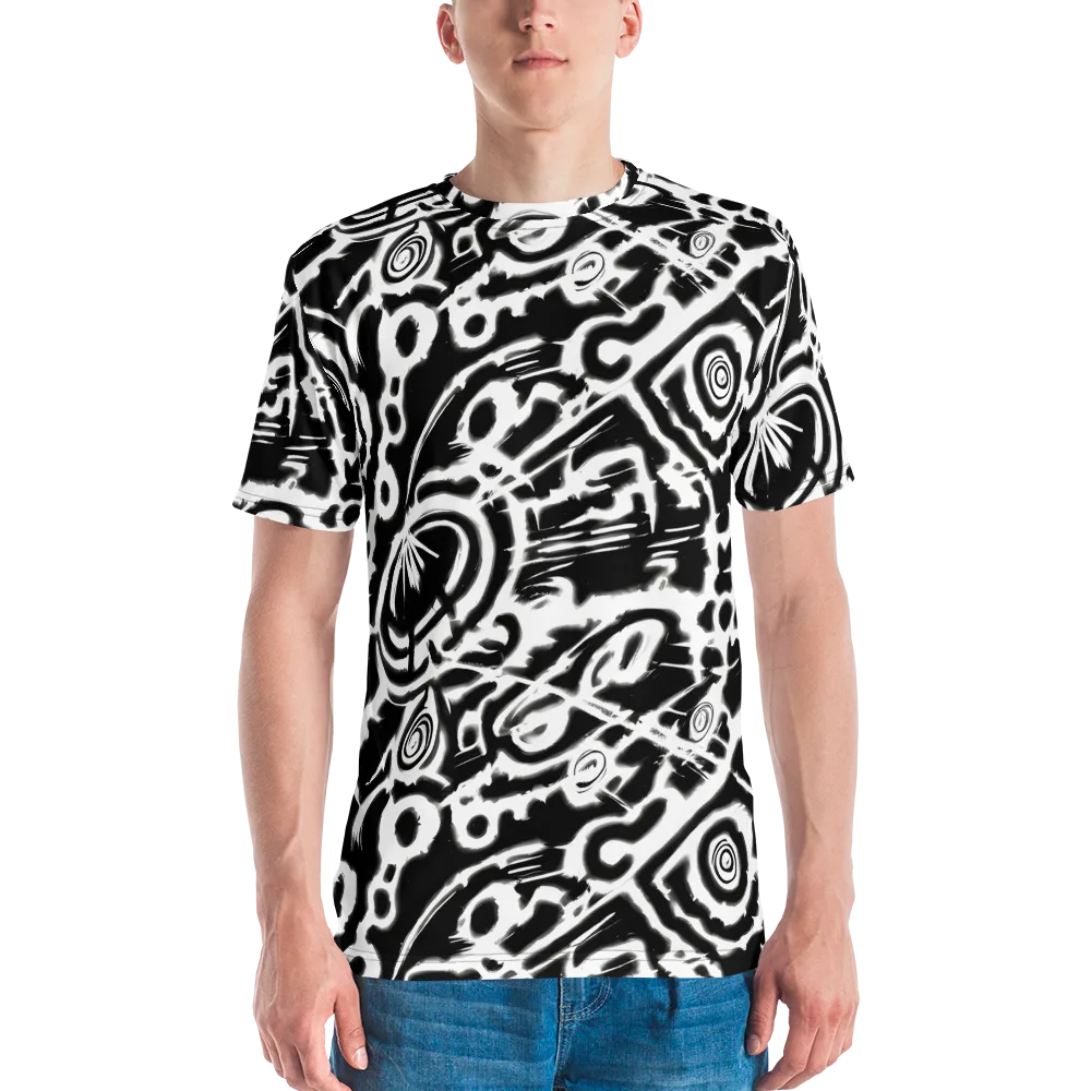 Abstract Undertow on Men's Crew Neck T-Shirt — Front