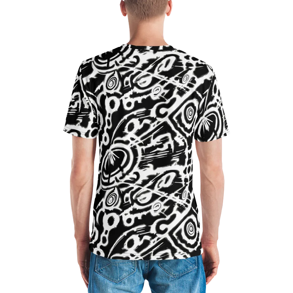 Abstract Undertow on Men's Crew Neck T-Shirt — Back