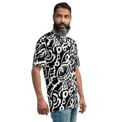 Abstract Undertow on a Men's Crew Neck T-Shirt