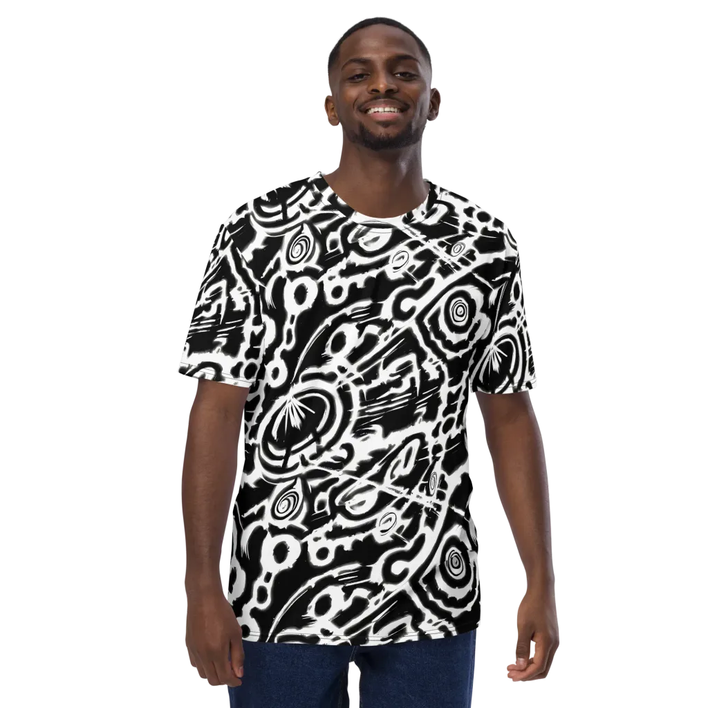 Abstract Undertow on Men's Crew Neck T-Shirt — Front