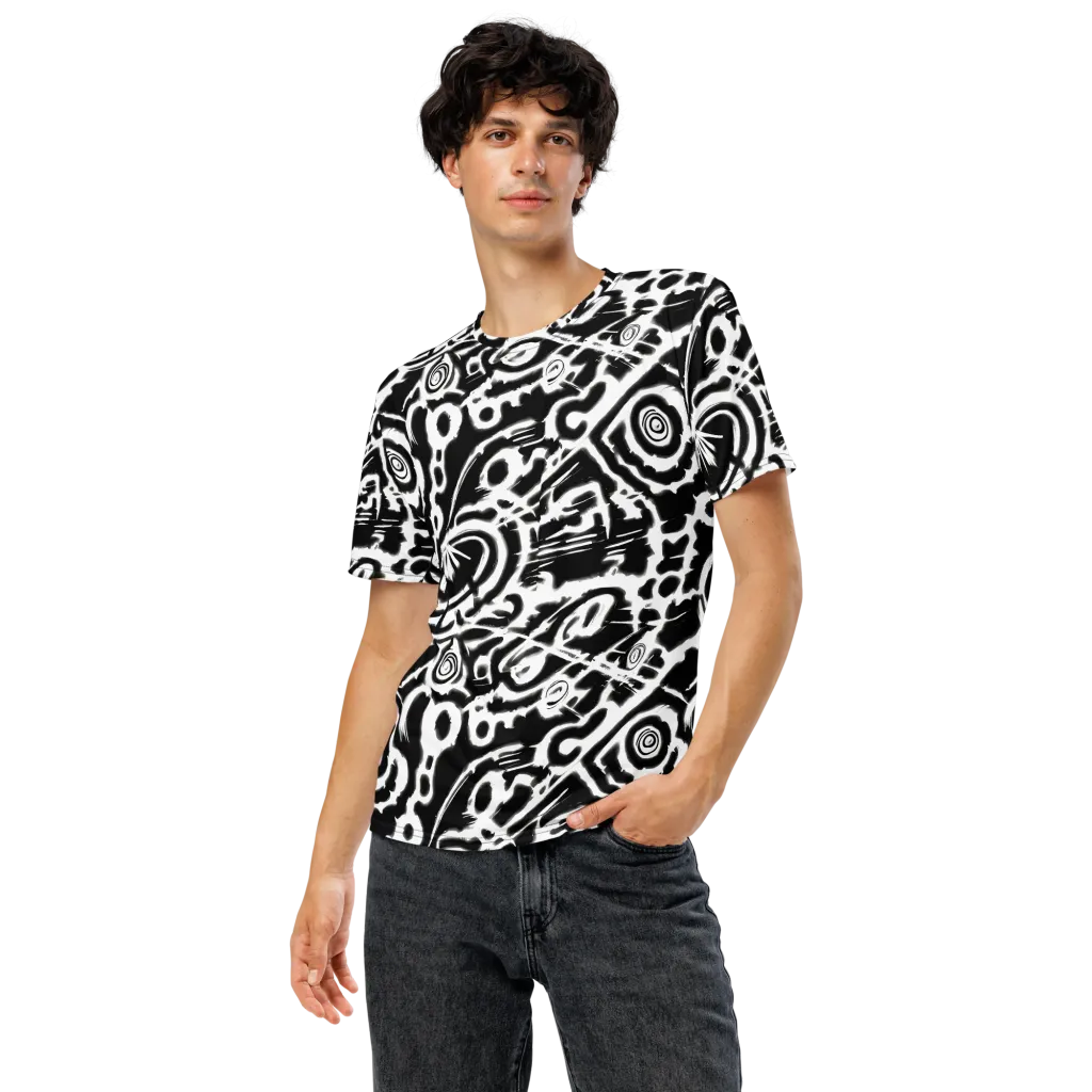 Abstract Undertow on Men's Crew Neck T-Shirt — Front