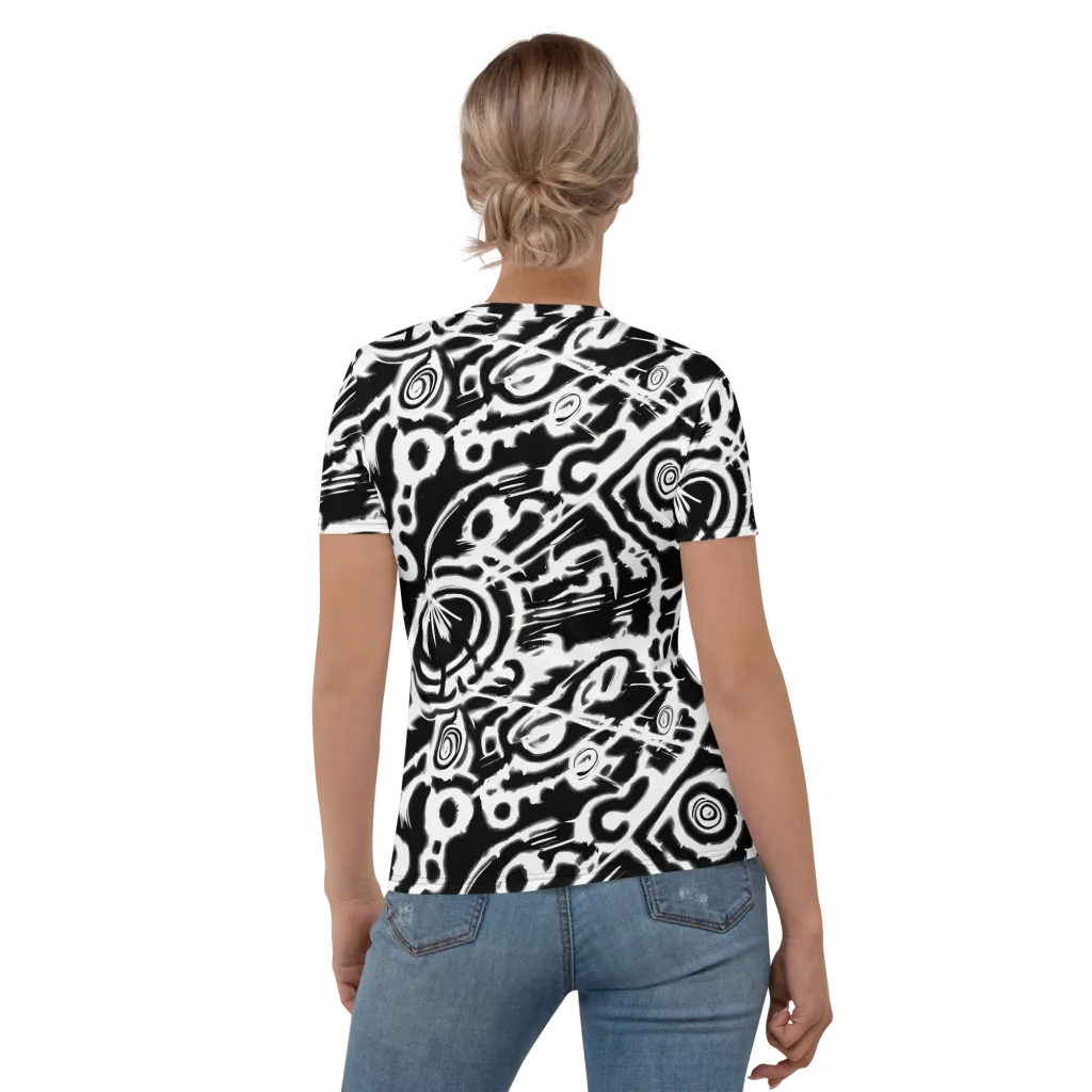 Abstract Undertow on Women's Crew Neck T-Shirt — Back
