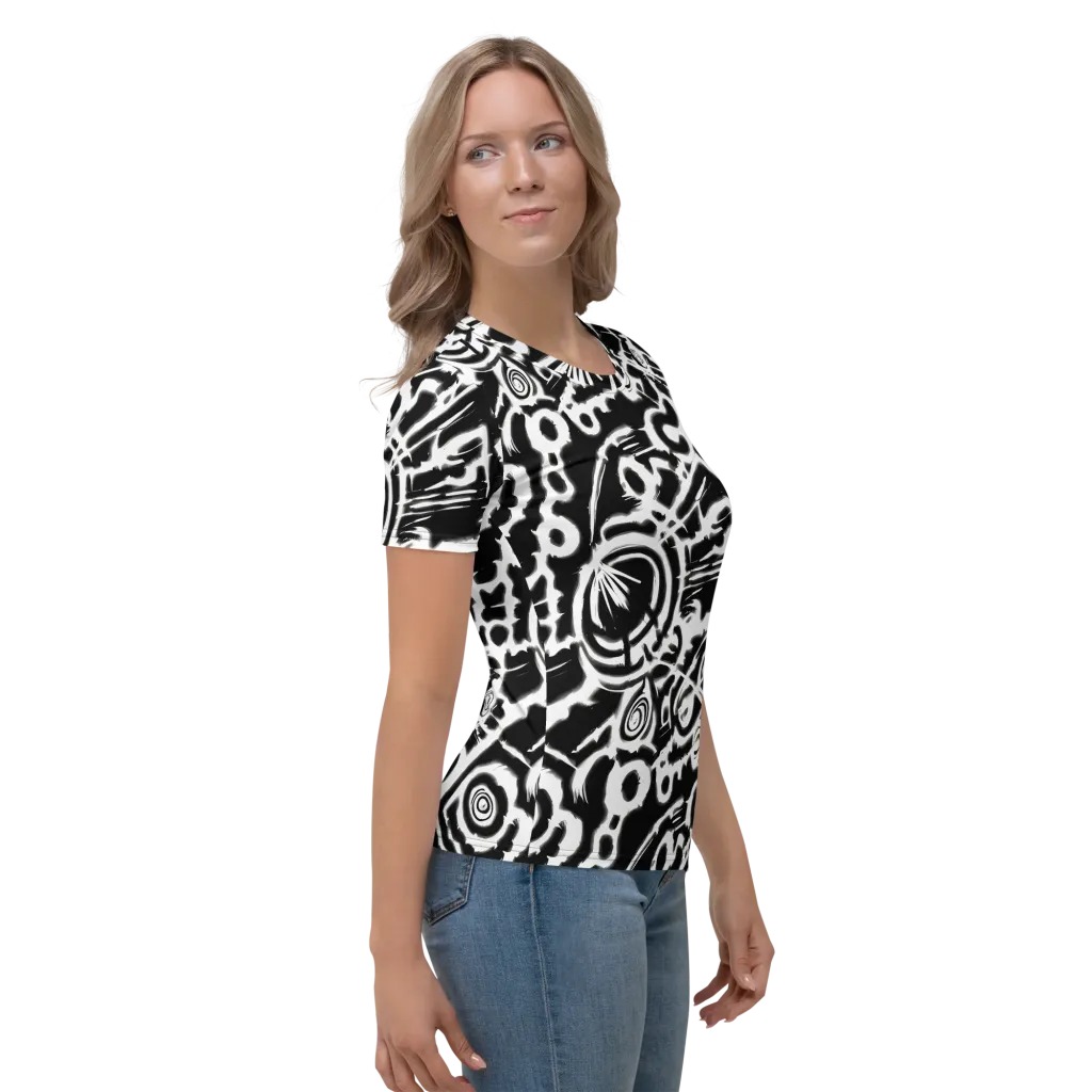 Abstract Undertow on Women's Crew Neck T-Shirt — Right