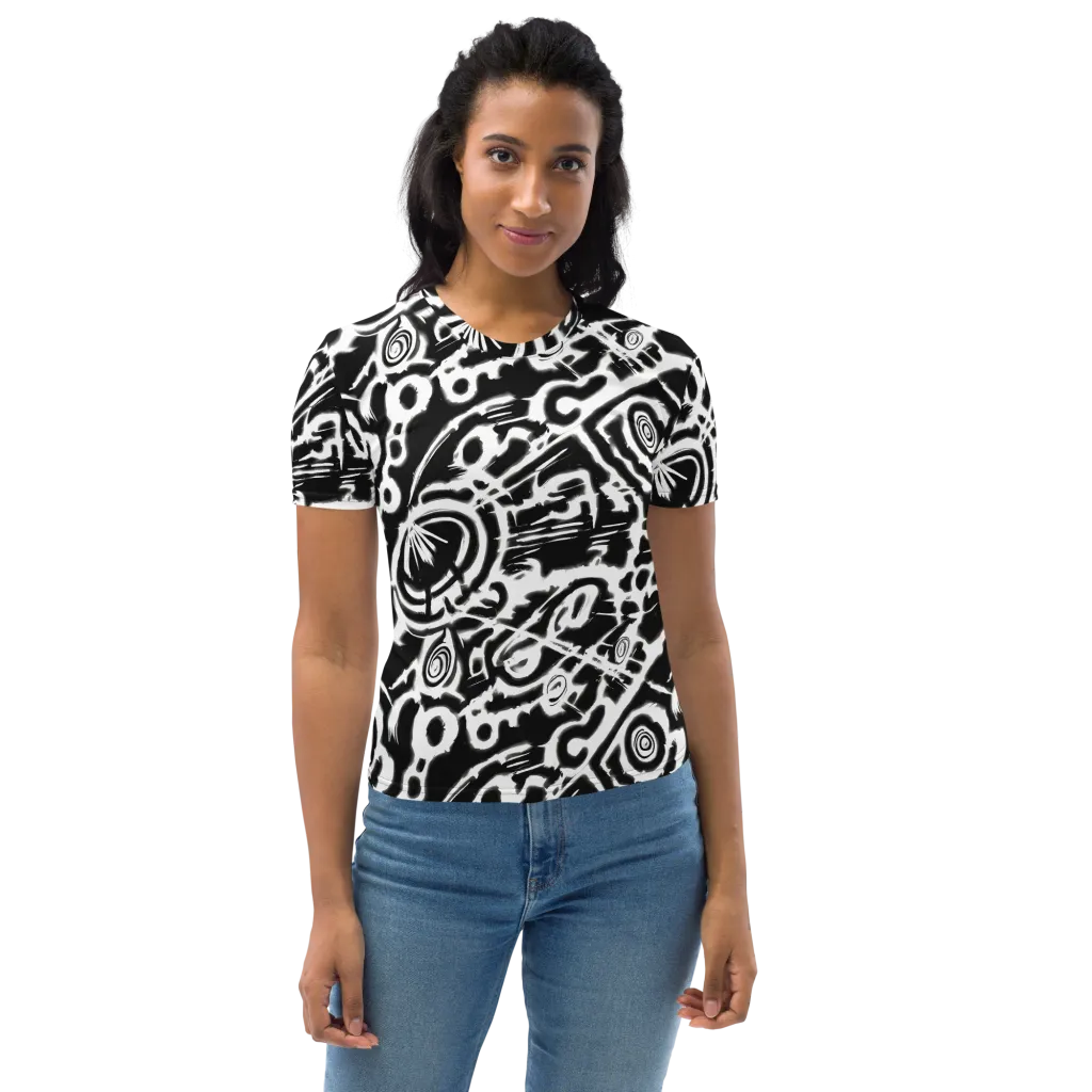 Abstract Undertow on Women's Crew Neck T-Shirt — Front