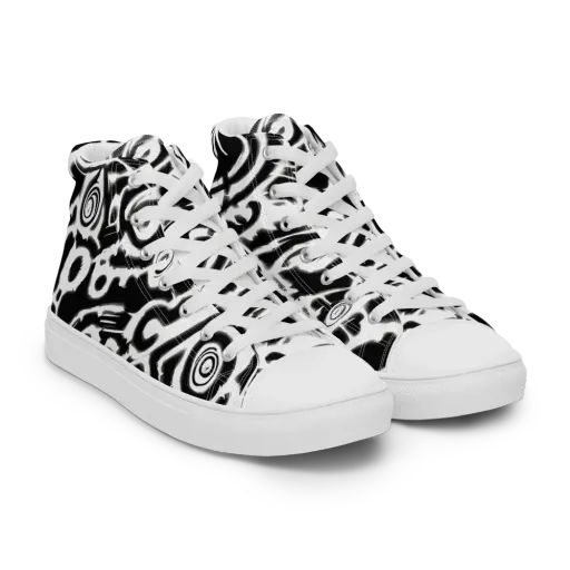 Abstract Undertow on a Women's High Top Canvas Shoes