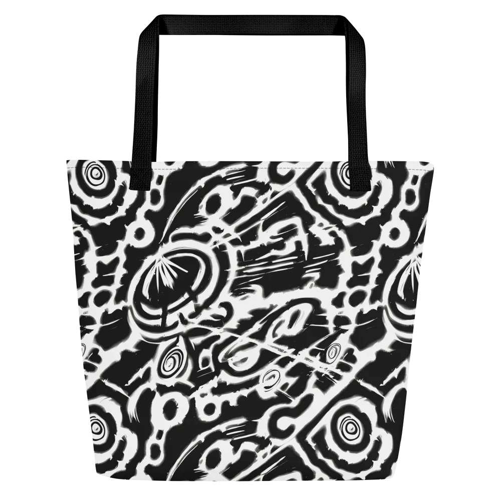 Abstract Undertow on Large Tote Bag W/ Pocket — Front