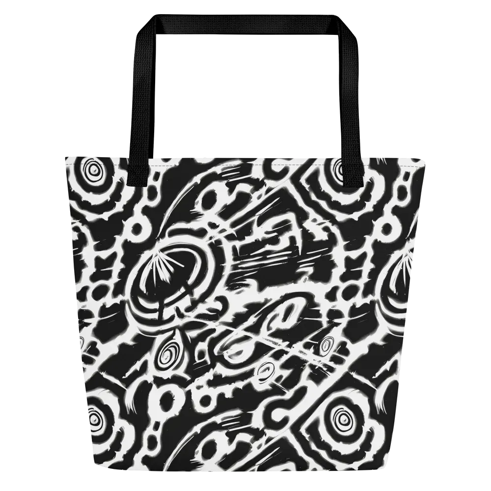 Abstract Undertow on Large Tote Bag W/ Pocket — Front