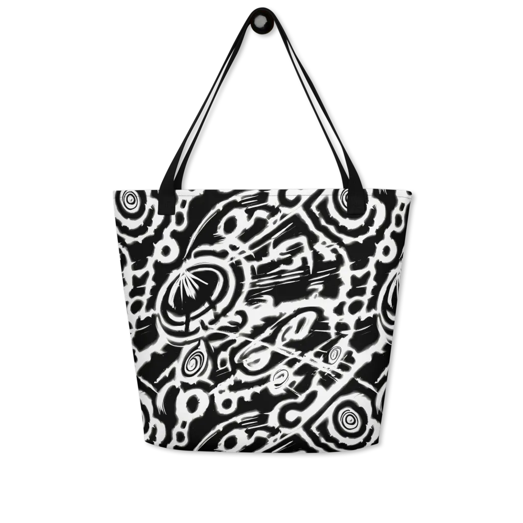 Abstract Undertow on Large Tote Bag W/ Pocket — Front