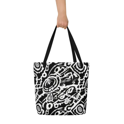 Abstract Undertow on a Large Tote Bag W/ Pocket