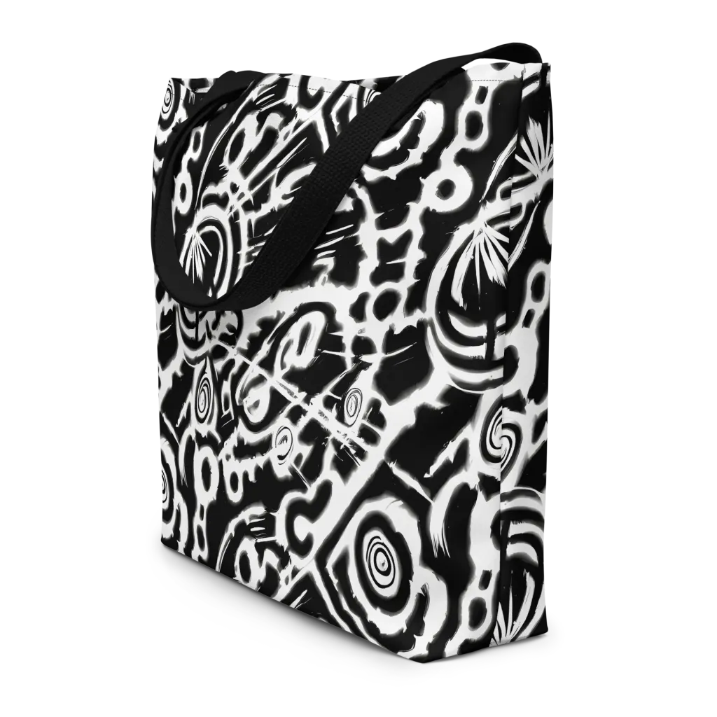 Abstract Undertow on Large Tote Bag W/ Pocket — Front