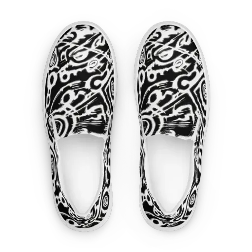 Abstract Undertow on a Women's Slip-On Canvas Shoes