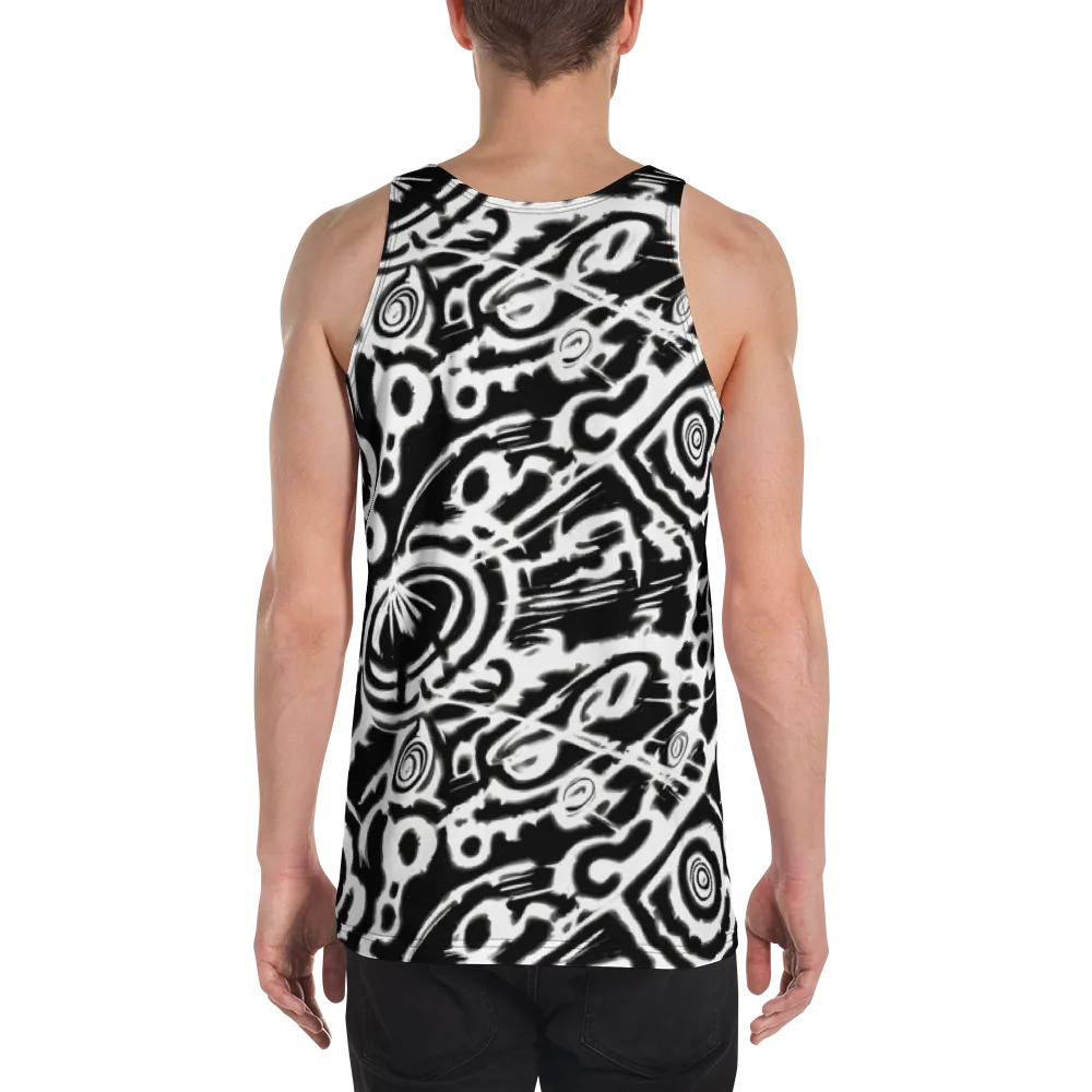 Abstract Undertow on Men's Tank Top — Back